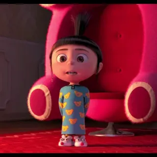😦 Agnes Despicable Me kartun, gadis, piyama, karakter telegram sticker