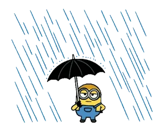 🐻 Minion Despicable Me Minion, Cartoon, Regenschirm, Regen telegram sticker