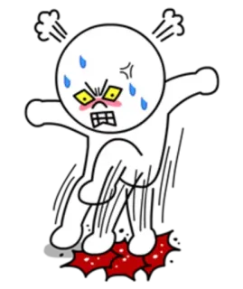 😤 Desenho animado, Bravo, Personagem, Branco, Raiva, Chateado telegram sticker