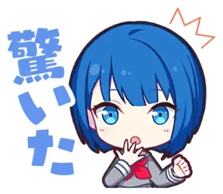 😨 驚いた Anime, Chibi, Überrascht, Süß, Weiblich telegram sticker