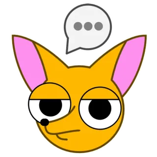 😐 cartone animato, volpe, animale, pensieroso, personaggio, illustrazione, adesivo telegram sticker