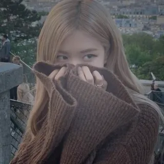 🍰 Frau, Mädchen, Porträt, Eiffelturm, Paris, Pullover, Mode telegram sticker