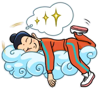 😴 slapen, droom, wolk, persoon, moe, rust, sterren telegram sticker
