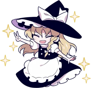 ✌️ anime, witch, kawaii, chibi, cute, magic telegram sticker