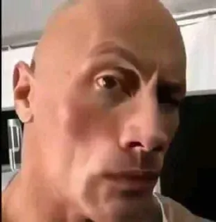 🤔 Dwayne Johnson actor, man, serious, bald whatsapp sticker