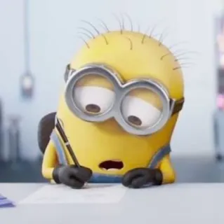✍ Minion Despicable Me minion, despicable me, cartoon, animation, yellow, writing telegram sticker