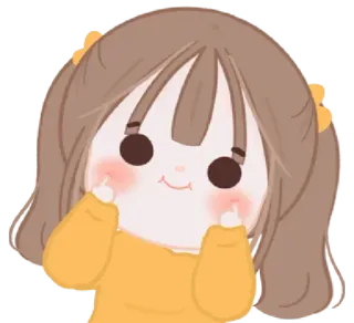 🥰 Dessin animé, Fille, Mignon, Anime, Autocollant whatsapp sticker