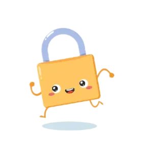 💨 자물쇠, 보안, 자물쇠, 만화, 귀여운, 안전 whatsapp sticker