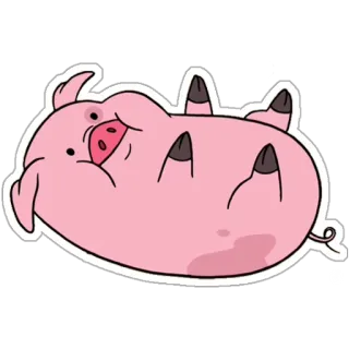 😄 Waddles Gravity Falls pig, cartoon, cute, animal, Waddles, Gravity Falls telegram sticker
