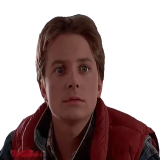 😶 Marty McFly Back to the Future Marty McFly, Back to the Future, surprised, shocked, movie, 80s telegram sticker