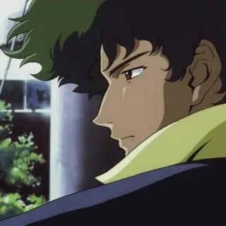 🚀 Spike Spiegel Cowboy Bebop 애니메이션, 카우보이 비밥, 스파이크 스피겔, 캐릭터, 스페이스 웨스턴, 레트로 whatsapp sticker