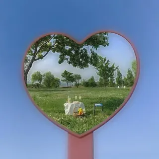 💚 picnic, heart, nature, love, sky, outdoors, grass telegram sticker