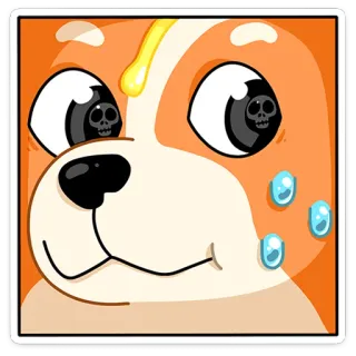 😳 หมา, การ์ตูน, หัวกะโหลก, สติกเกอร์ telegram sticker