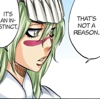 👼 IT'S AN INSTINCT. THAT'S NOT A REASON. Anime, Manga, Fumetto, Dialogo, Personaggio whatsapp sticker