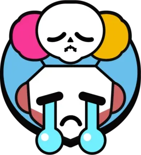 😔 triste, piangere, pianto, teschio, arrabbiato whatsapp sticker