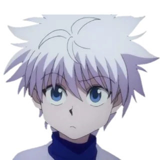 🤨 Killua Zoldyck Hunter x Hunter anime, manga, Killua, Hunter x Hunter, cartoon, white hair, kid telegram sticker