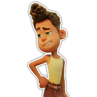😬 Luca Paguro Luca Luca, Disney, Pixar, Animation, Charakter, Film telegram sticker