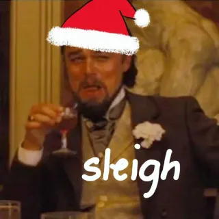 💅 sleigh christmas, holiday, leonardo dicaprio, santa hat, wine telegram sticker