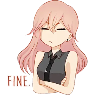 😪 FINE. attitude, expression, disapproval, fine telegram sticker