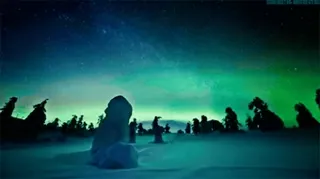 ✨ Aurora Borealis, Nordlichter, Winter, Schnee, Nacht, Himmel, Landschaft, Natur telegram sticker