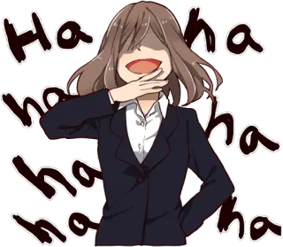 😈 Ha ha ha ha ha ha 웃음, 여자, 애니메이션, 만화, 웃긴, 밈, 웃는 whatsapp sticker