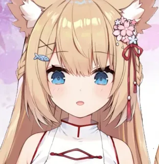 😗 Anime, Kawaii, Catgirl, Personaggio, Carino, Arte digitale telegram sticker