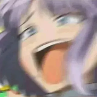 😂 Anime, Krzyk, Twarz, Wyraz, Kreskówka, Meme telegram sticker