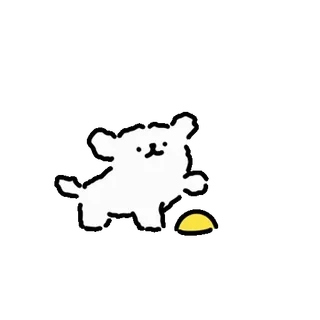 💬 cão, fofo, simples, desenho animado, filhote, brincalhão whatsapp sticker
