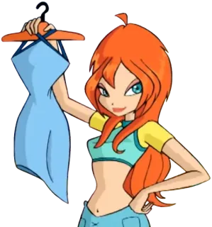 🛍 Bloom Winx Club desenho animado, animado, fada, magia, vestido telegram sticker