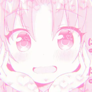 🍒 に anime girl, pink, cute, hearts, cartoon, kawaii whatsapp sticker