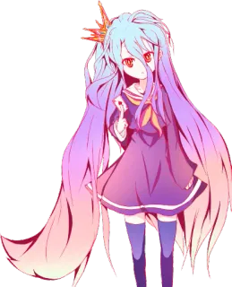 🃏 Shiro No Game No Life Anime, Cô gái, Nhân vật, Shiro, No Game No Life whatsapp sticker