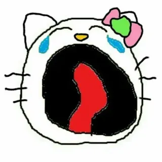 🍓 Hello Kitty Hello Kitty, плачущий, мультфильм, Sanrio telegram sticker