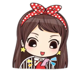 📱 desenho animado, mulher, menina, celular, bolinhas, tiara telegram sticker