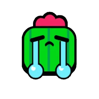 😭 Spike Brawl Stars 悲しい, 泣く, サボテン, スパイク, ブロスタ, 絵文字, ステッカー whatsapp sticker