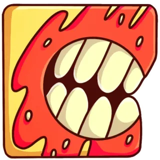 😡 Kartun, Monster, Mulut, Gigi, Kotak, Makhluk telegram sticker