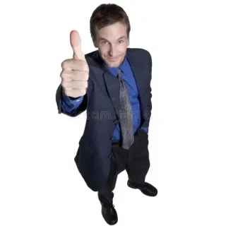 👍 mann, daumen hoch, geschäft, erfolg, zustimmung, geste telegram sticker