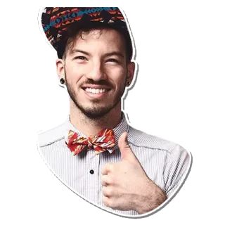 👍 Tyler Joseph muzyk, piosenkarz, kciuk w górę, Twenty One Pilots, celebryta telegram sticker