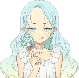 🍭 Fille anime, Sucette, Illustration, Dessin animé, Personnage, Mignon telegram sticker