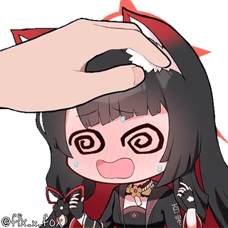 🤗 @fix-x-fox Anime, Fuchsmädchen, Chibi, Haustier, Kopf tätscheln whatsapp sticker