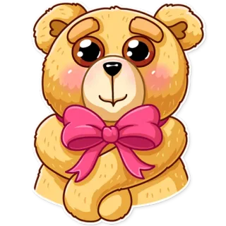 🎀 beruang, imut, hewan, boneka beruang, kartun, stiker telegram sticker