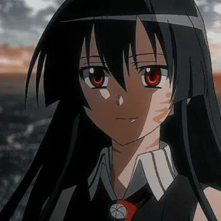 😇 Akame Akame ga Kill! Аниме, Персонаж, Девушка, Чёрные волосы, Красные глаза, Акаме, Akame ga Kill telegram sticker