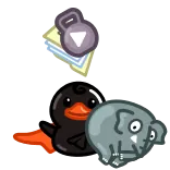 💪 утка, слон, животное, наклейка, мультфильм telegram sticker