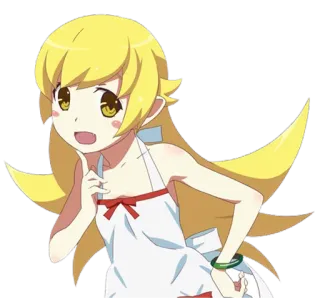 👆 Shinobu Oshino Monogatari anime, kawaii, character, girl, fanart, shinobu oshino telegram sticker