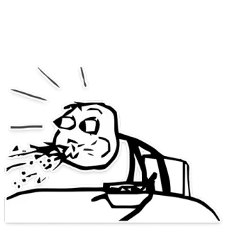 😳 มีม, รูปคนก้าง, กิน, บะหมี่, การ์ตูน telegram sticker