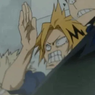 ⚡️ Denki Kaminari My Hero Academia Anime, Personaje, Denki Kaminari, My Hero Academia, Gracioso, Reacción whatsapp sticker