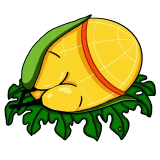 😴 mango, fruit, cartoon, tropical, sleepy, cute telegram sticker