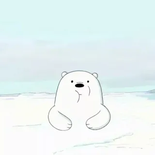 😐 Ice Bear We Bare Bears cartoon, bear, polar bear, ice bear, animal telegram sticker