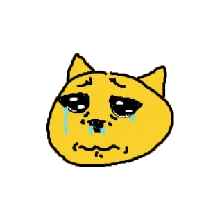 😭 gato, triste, chorando, emoji, meme telegram sticker
