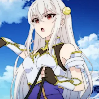 🍪 anime, character, girl, white hair, red eyes telegram sticker