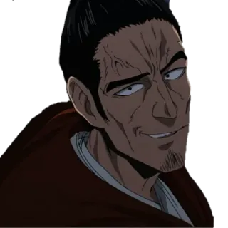 😁 Suiryu One Punch Man Аниме, Боевые искусства, Боец, Ухмылка, One Punch Man telegram sticker